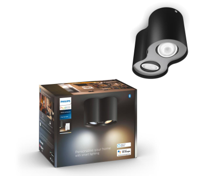 Inteligentna lampa Philips Hue White ambiance Kinkiet Pillar podwójny (czarny)